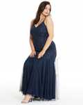 Sukienka wieczorowa cekinowa typu fishtail 3XL 46