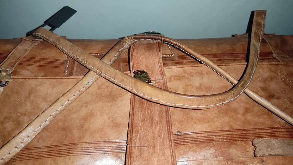 Сумка саквояж вінтажна шкіра 75*32*30 1970 років