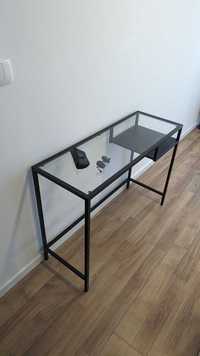 Ikea VITTSJÖ, stolik, biurko, konsola, 36x100, czarnobrąz/szkło