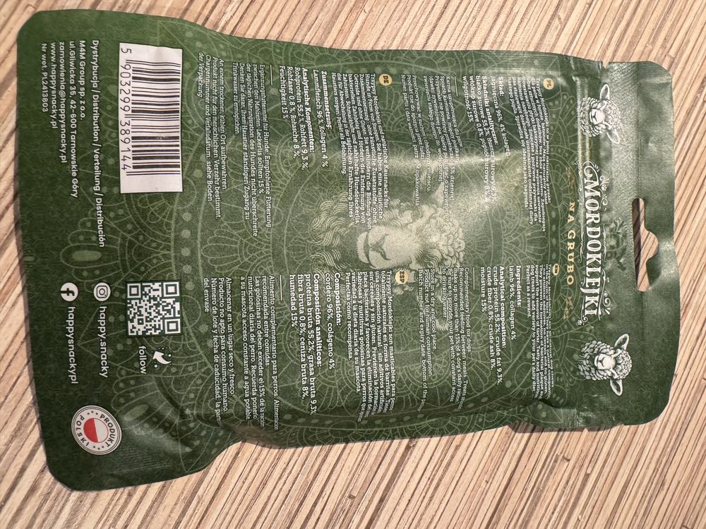 Happy Snacky TRZYPSY mordoklejki na grubo z jagnieciny  80G