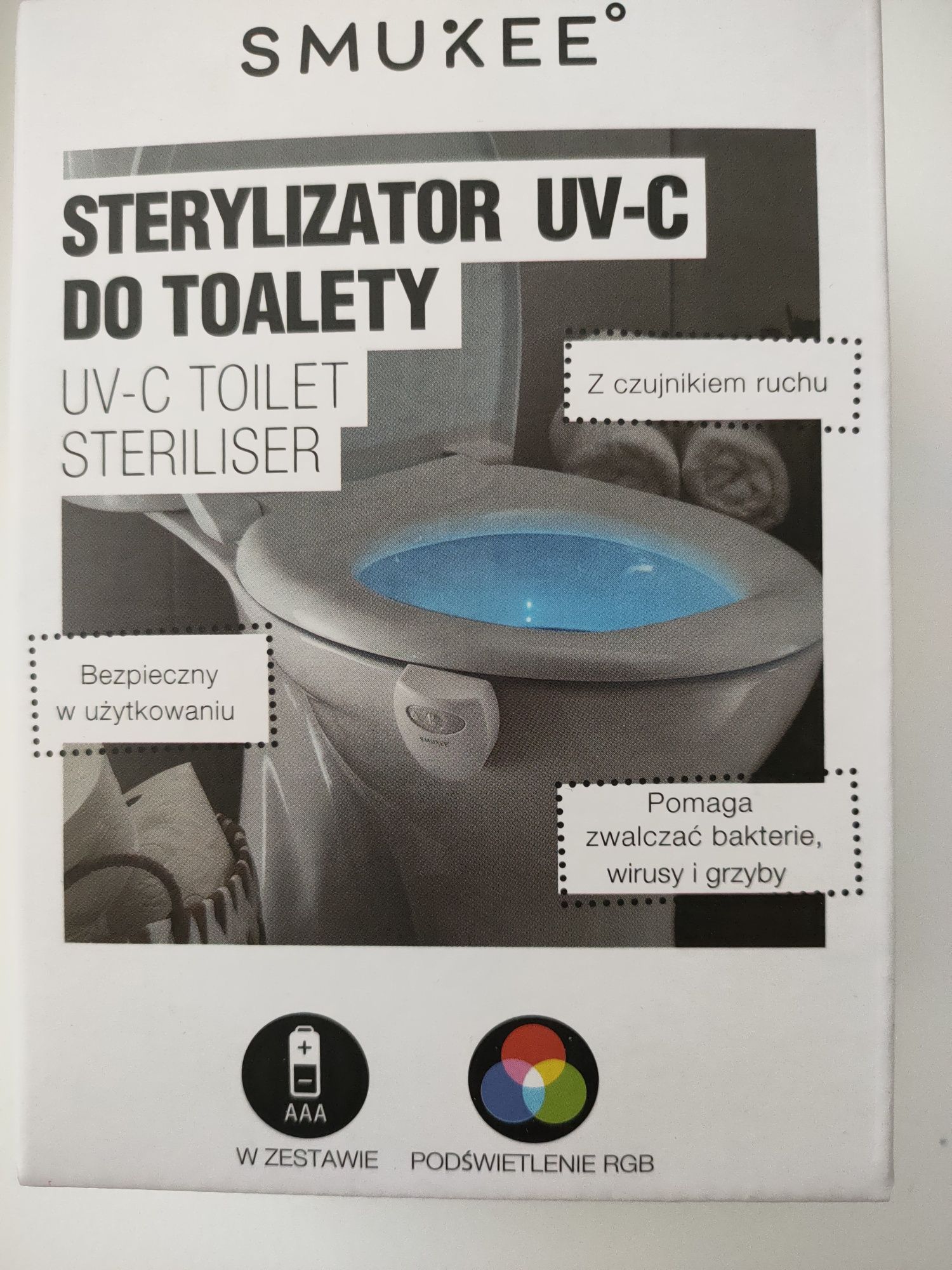 Sterylizator UV-C do toalety z czujnikiem ruchu