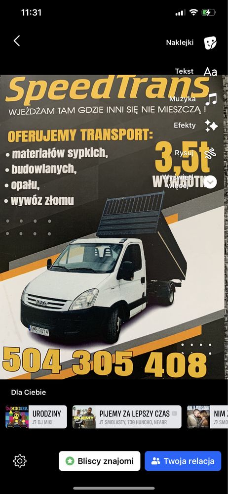 Transport - Wywrotka do 3,5 T