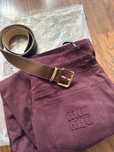 Bordowe spodnie jeansy miu miu bawełna mom fit chinos S M 36 38