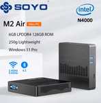 SOYO M2 Air Mini-PC: Leistungsstarker 6 GB RAM, 128 GB EMMC, Intel N40