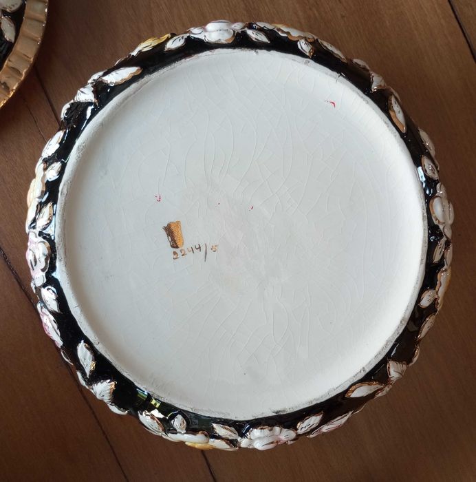 Antiga caixa e jarra em faiança Elpa Alcobaça