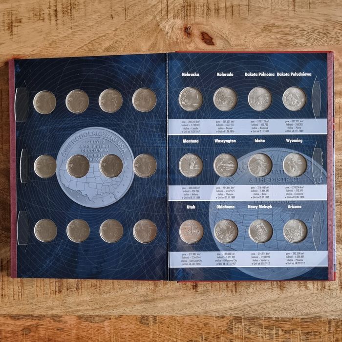 Ćwierćdolarówki USA album z monetami