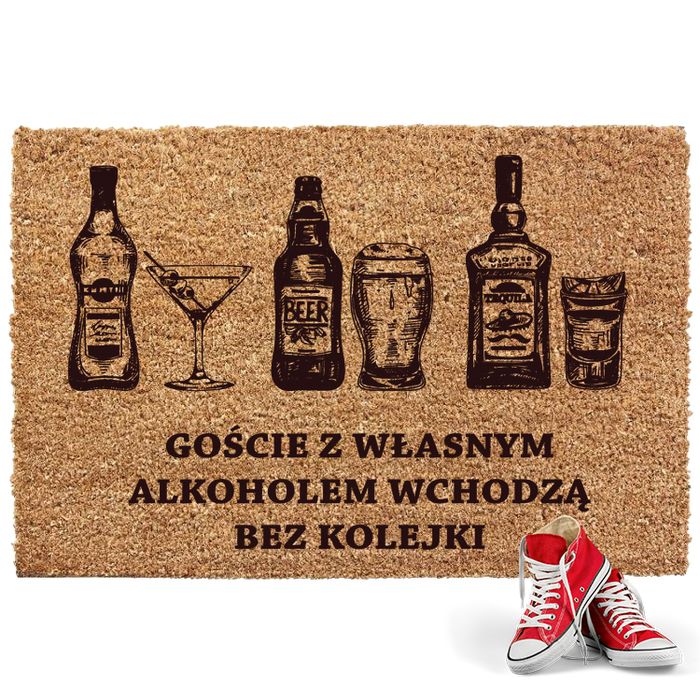 Wycieraczka pod drzwi gruba 60x90cm mata do butów ALKOHOL