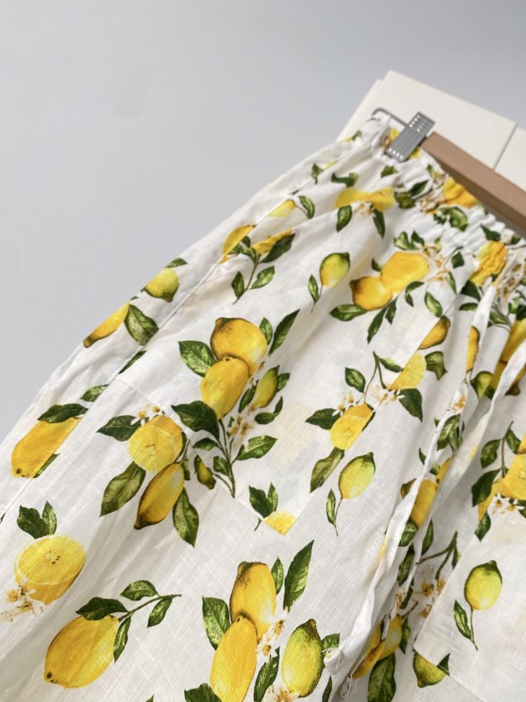 Lniane Nowe Spodnie Tkmaxx Cytryny Len Włoskie Białe Letnie Plażowe S