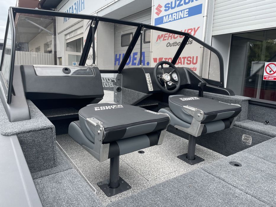 Катер PowerBoat 480L+мотор Suzuki DF100BTL+лафет Кияшко