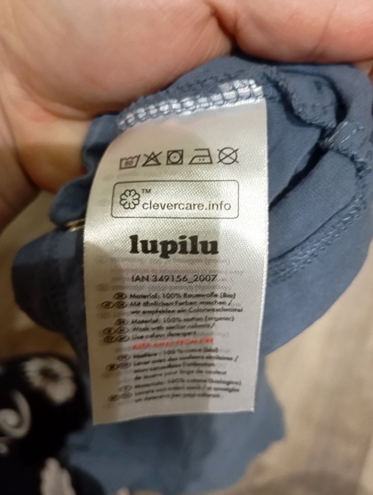 Rampers pajac bawełniany pajacyk kombinezon 68 Lupilu krótkim rękawem
