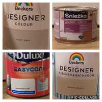 beckers Light grey apricot dulux easycare  biel śnieżka zacieki plamy