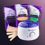 Набір для депіляції, воскоплав PRO-wax White, Віск 3х100 грам, шпатели
