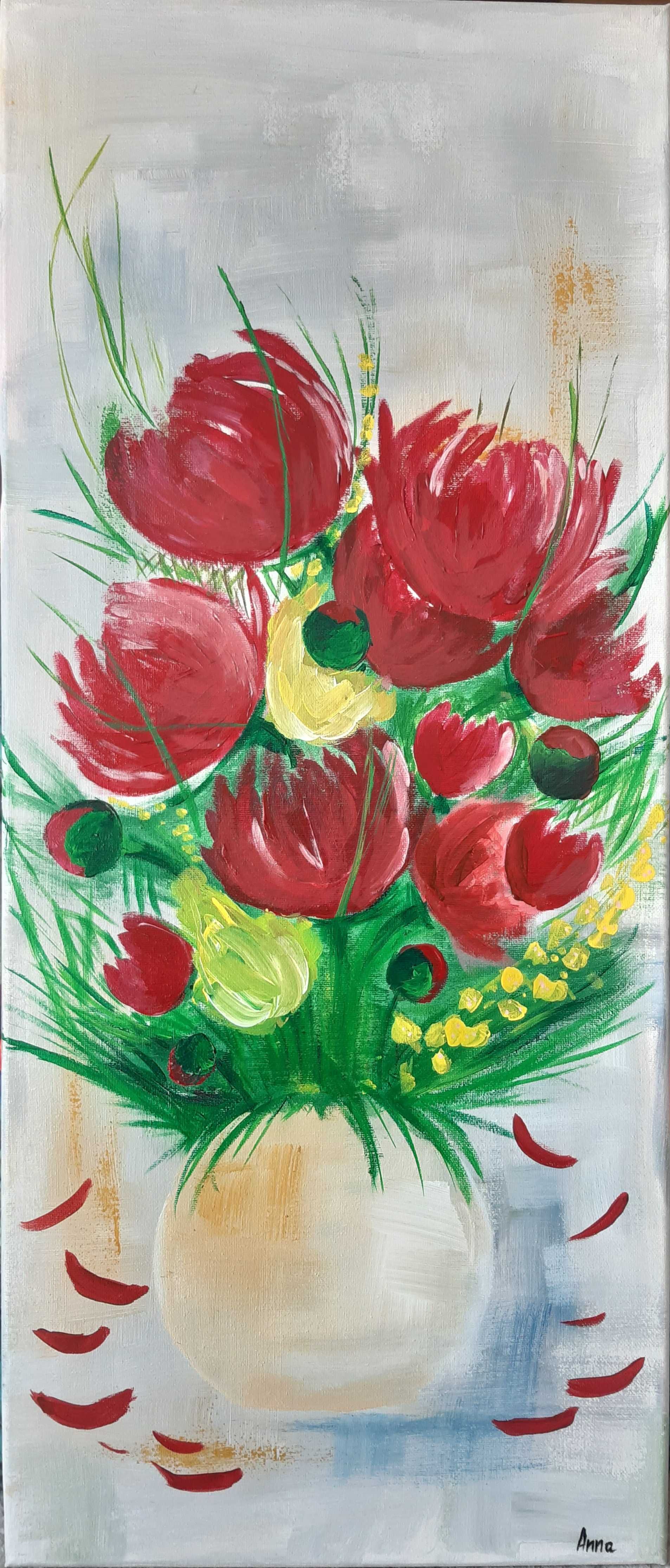 Obraz akrylowy kwiaty 30x70
