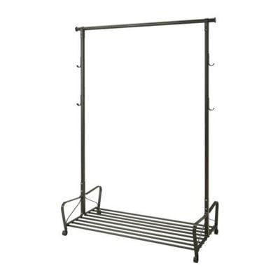 Wieszak stojący Ikea Portis Loft czarny metalowy na ubrania butik itp