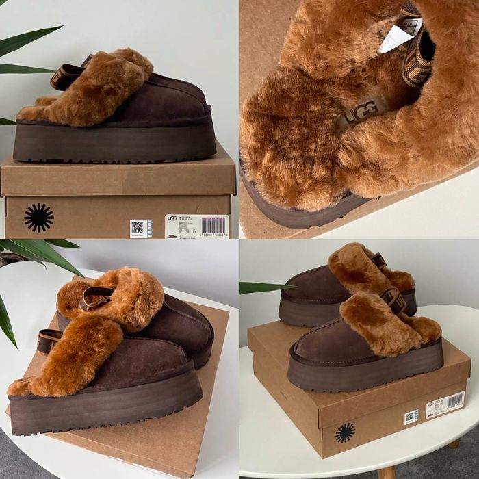 БЕЗ ПЕРЕДОПЛАТ‼️ Зимові Жіночі UGG Funkette Slipper Platform Chocolate