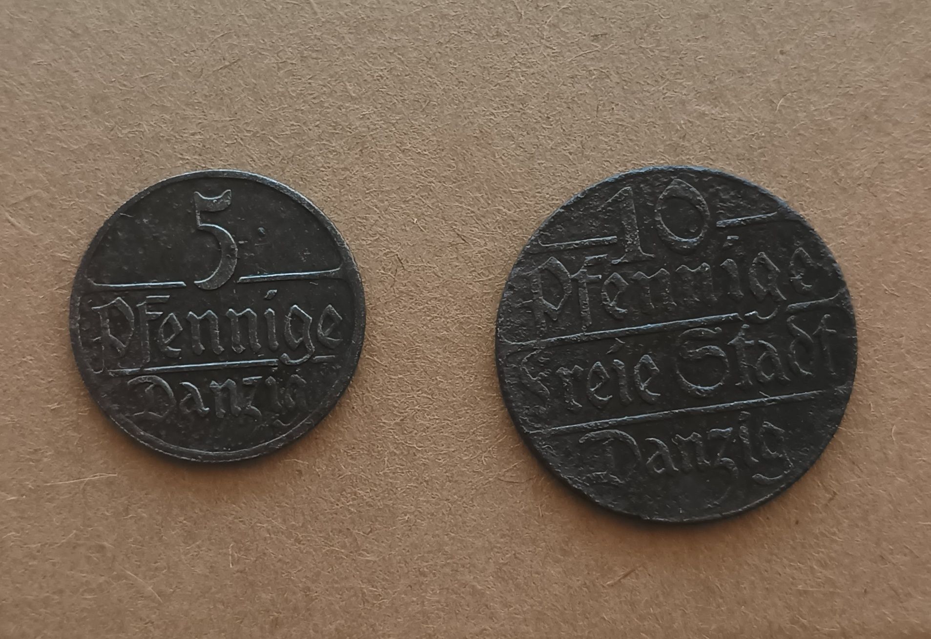 5 i 10 Pfennig 1923 WMG, Wolne Miasto Gdańsk
