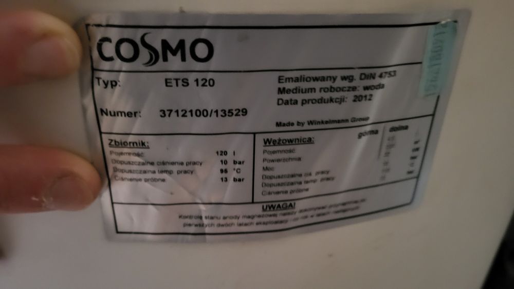 Używany kociół gazowy Brötje + zasobnik + węże przyłączeniowe +naczyni