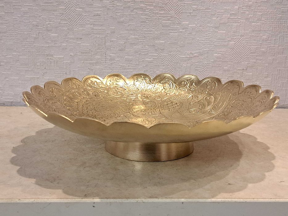 Коллекционная фруктовница - орнамент - латунь.