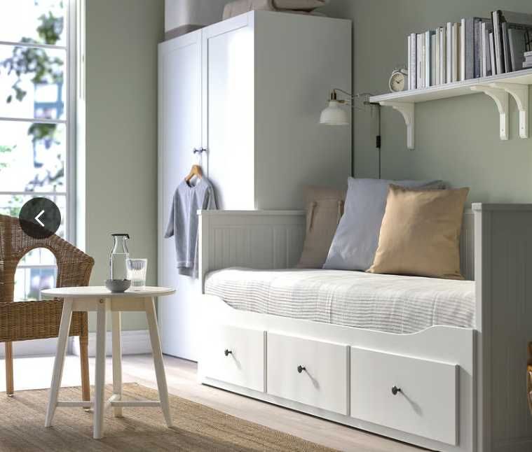 Cama indiv/dupla c/3 gav, branco (Hemnes IKEA) 80/200 + Colchão