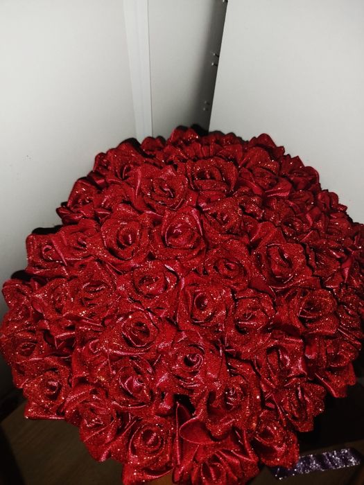 Букет з атласних лент 51 роза