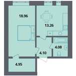 1-кімнатна квартира 45,35 м² | Софіївська Борщагівка | Власник |