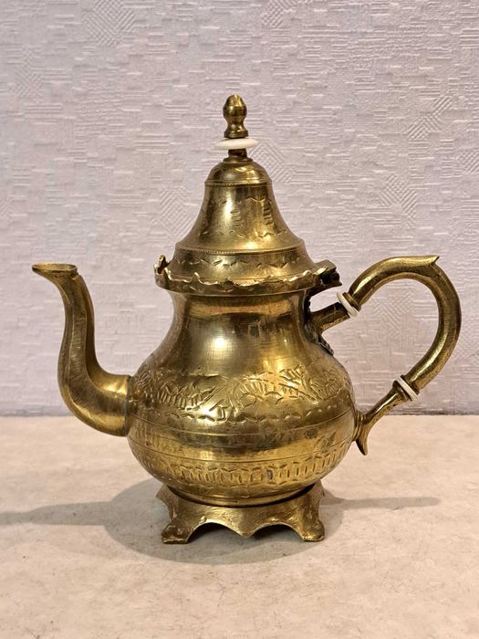 Бронзовый массивный чайник - заварник, ручной работы - бронза, латунь