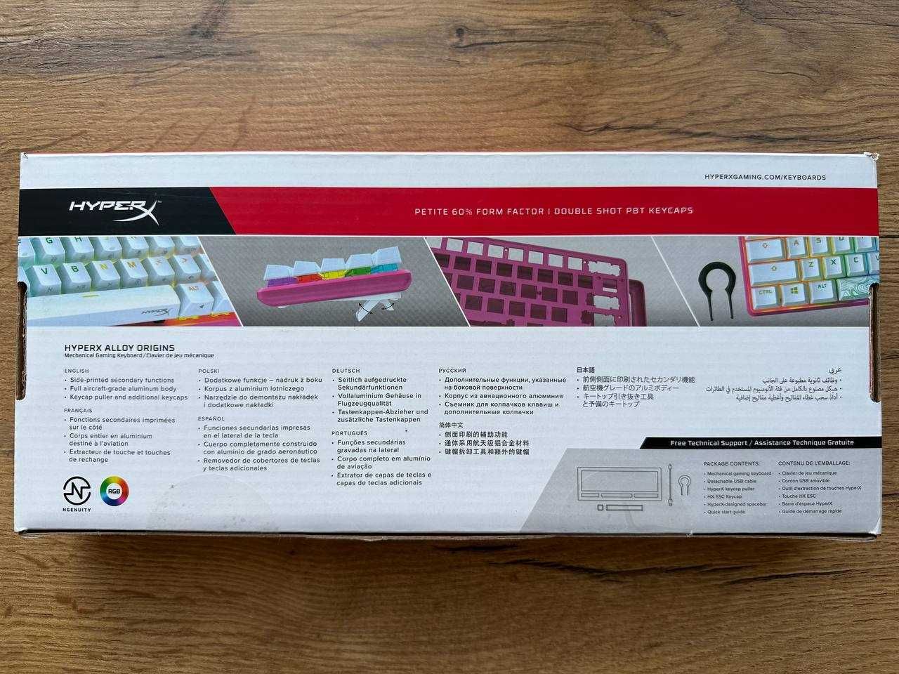 Клавиатура HyperX Alloy Origins 60 HX Red USB Pink (572Y6AA) Новая!
