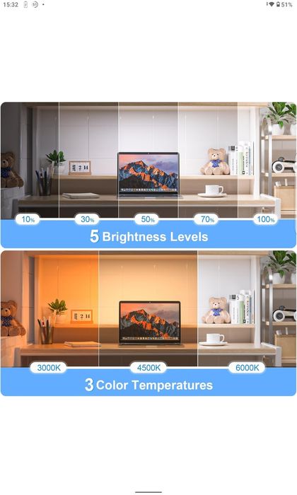 Светодиодная лампа Willed на аккумуляторе 2800 мАч, дисплей, пульт!