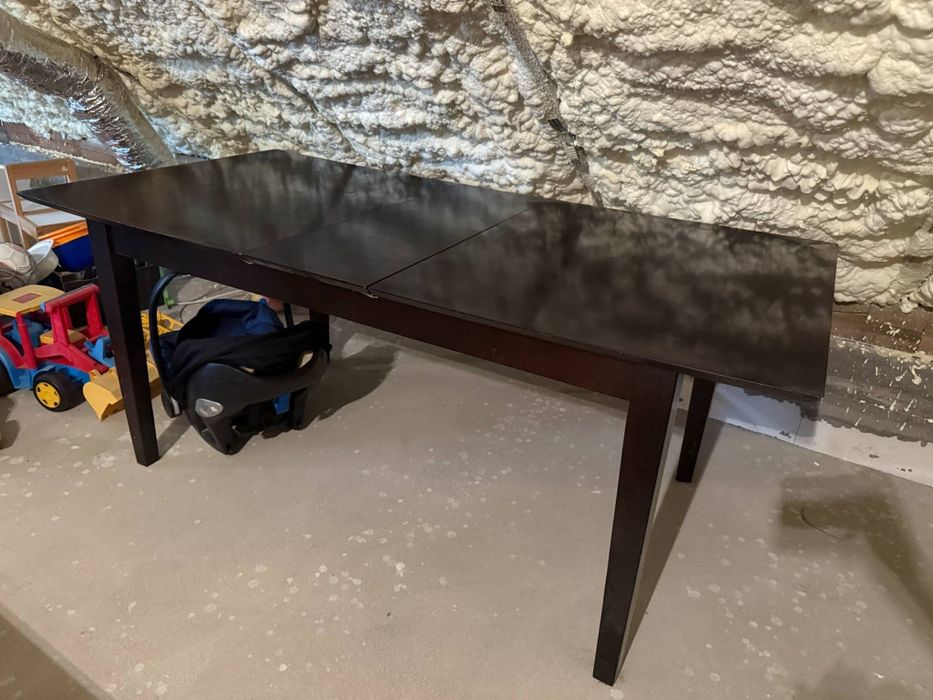 Stół na sprzedaż bardzo ciemny dąb z dostawką duży