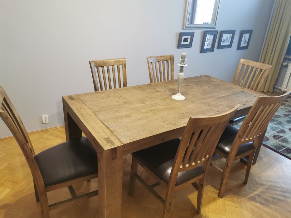 Duży stół i 6 krzeseł LOFT