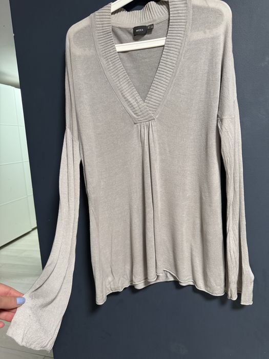 Mexx cienki sweterek XL szary z rozkloszowanymi rękawami