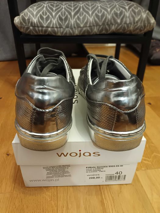 Wojas półbuty damskie, srebrne, rozmiar 40