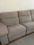 Sofá tecido cinzento c/ chaise longue