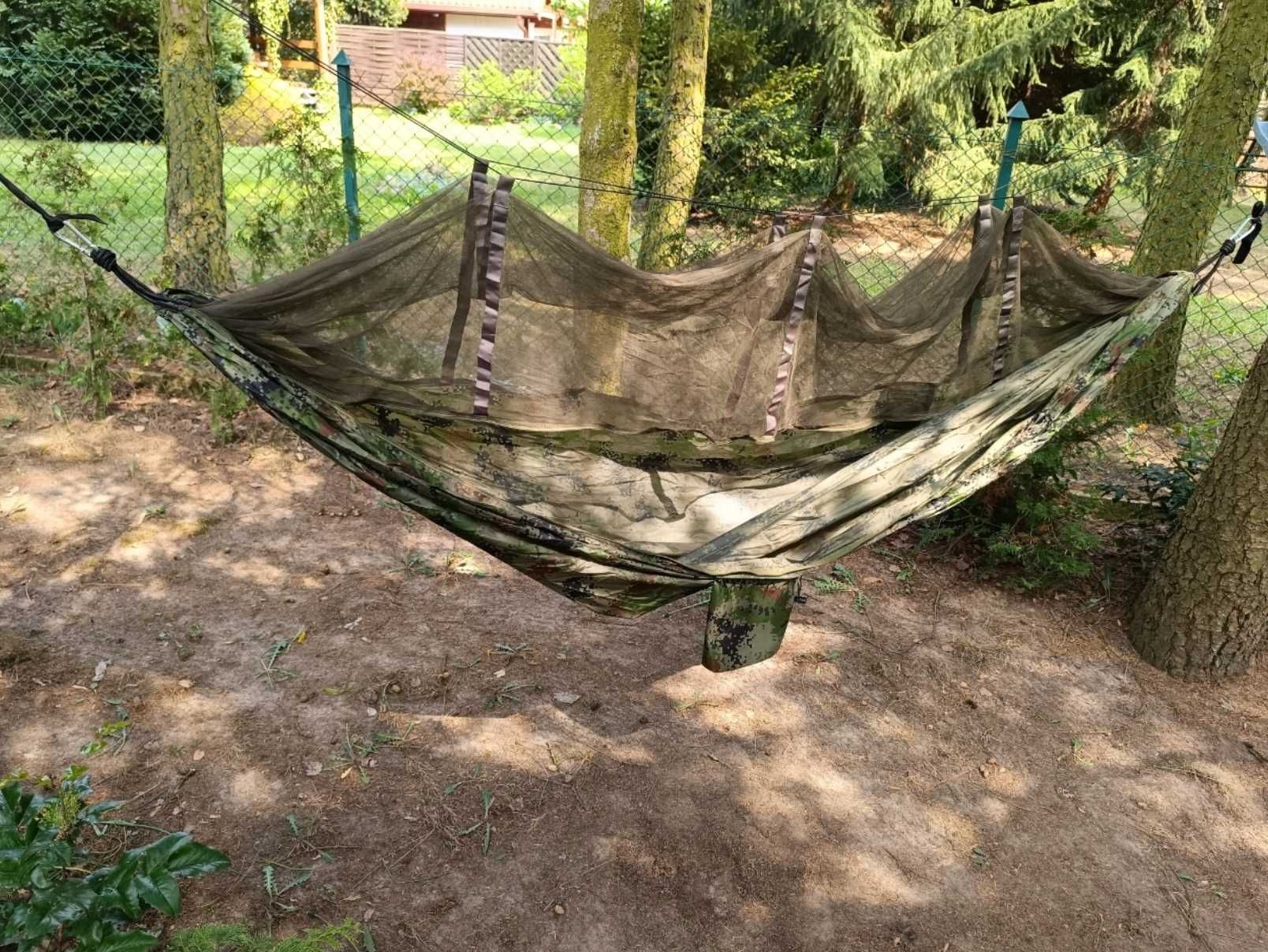 XXL Zestaw 2w1 Hamak Turystyczny Moskitiera Survival 2os +GRATIS Torba
