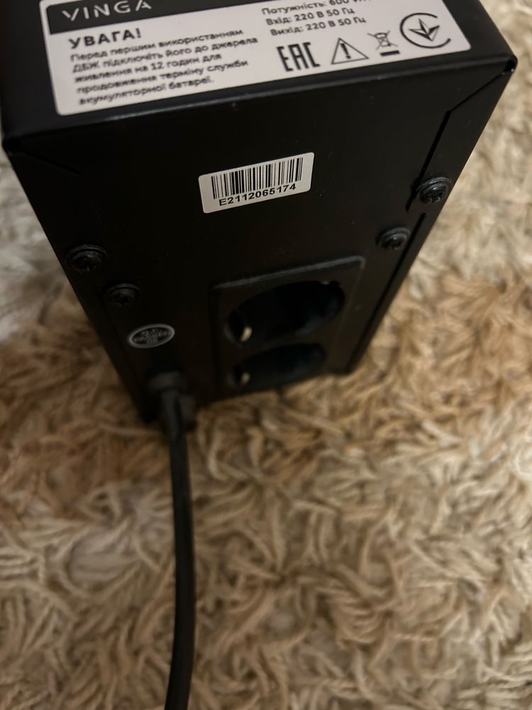 ИБП Vinga LED 600VA Shuko Metal Case (VPE-600M)