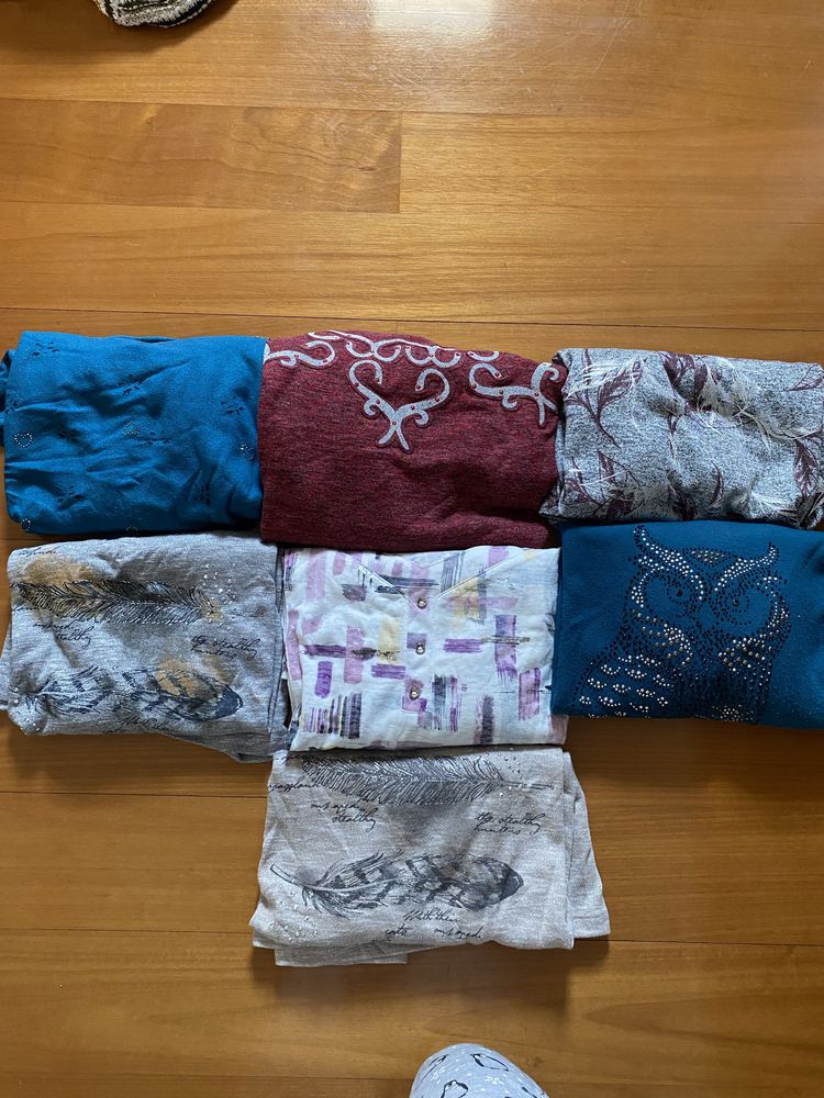 Conjunto 7 camisolas de manga comprida tamanho M