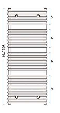 Grzejnik łazienkowy Gorgiel Mars AR1 120/60 + grzałka + termostat