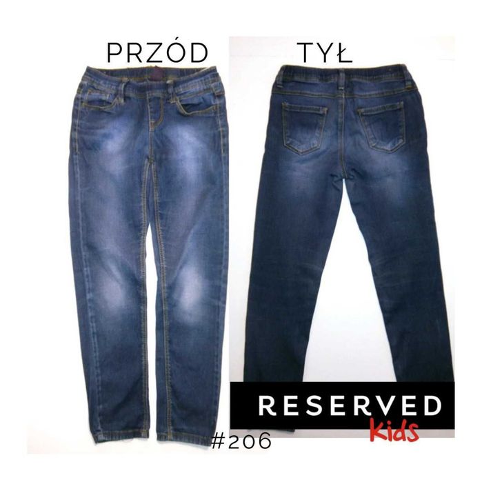 BEZ WAD Spodnie jeansy joggery reserved 128 7-8 lat #206