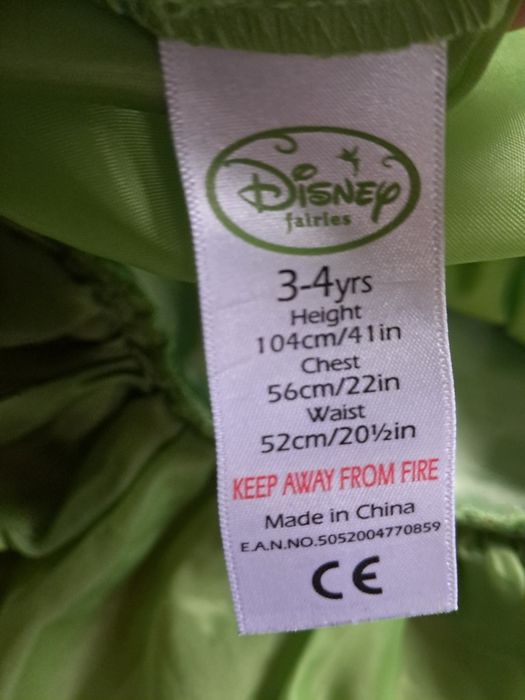 Dzwoneczek disney sukienka strój przebranie 98-104