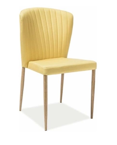 Krzesła BRW Polly żółte muszelki 6 sztuk