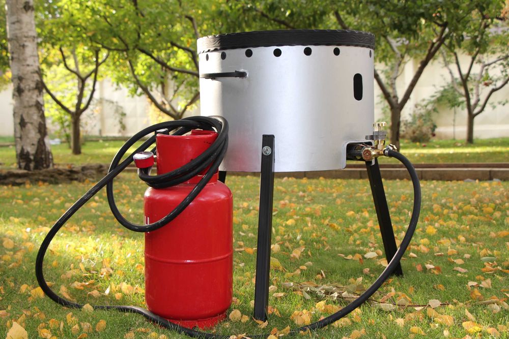 Печка газовая с горелкой 25кВт. 2 контура для казана, вока, жаровни.