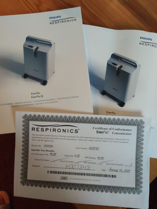 Koncentrator tlenu Philips EverFlo - Gwarancja