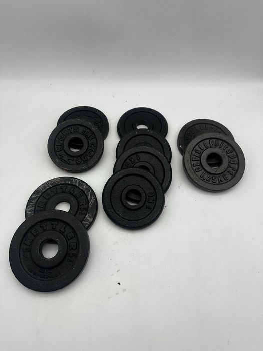 Ciężarki na siłownię do hantli sztangi całość 11kg 1kg 1.25kg.