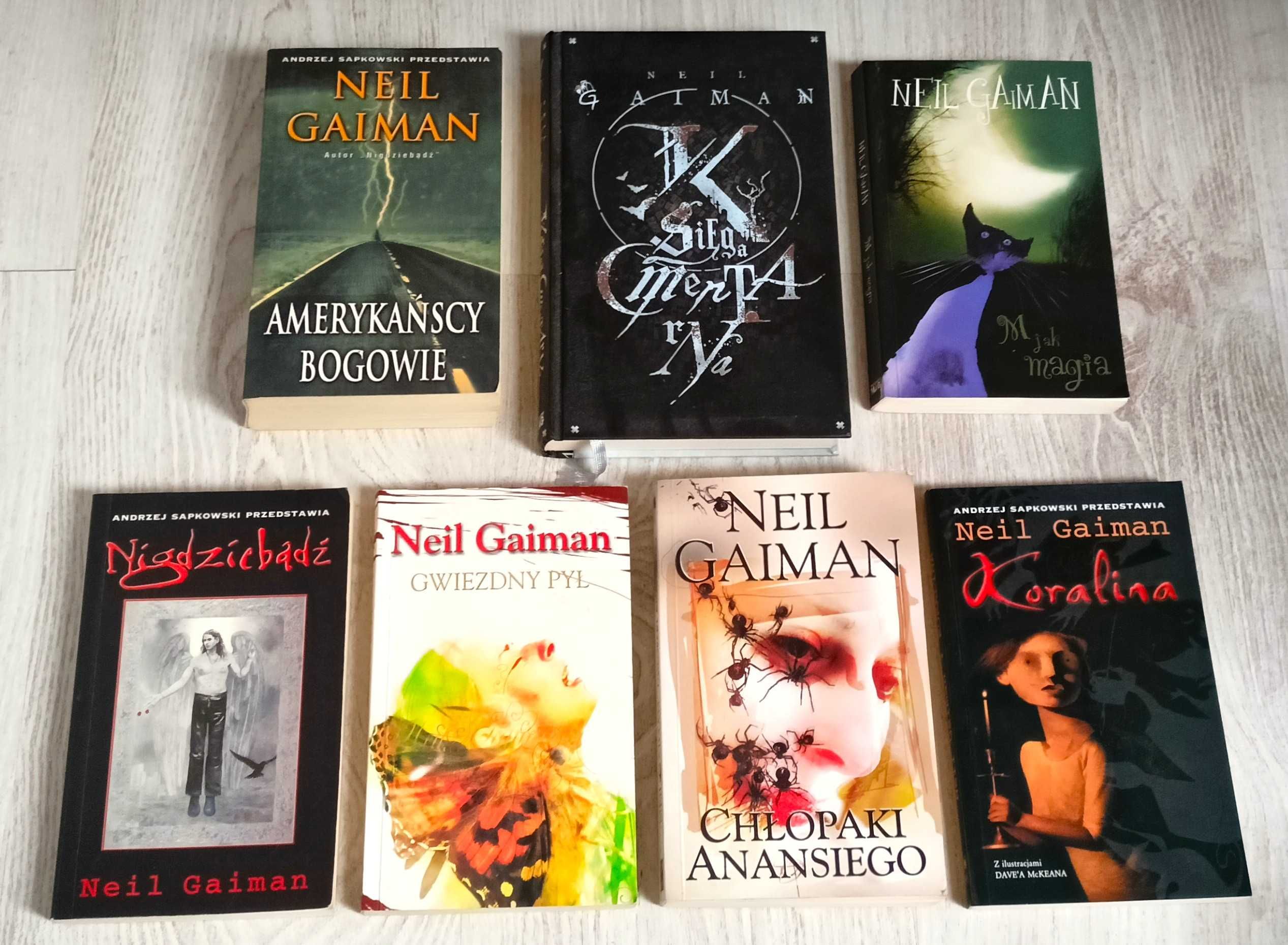 7x Neil Gaiman Koralina M jak magia Gwiezdny pył Amerykańscy bogowie