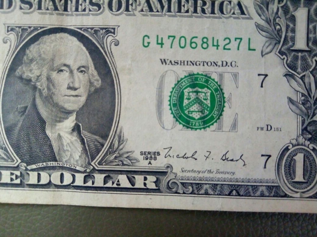 1 $ один доллар 1988 год