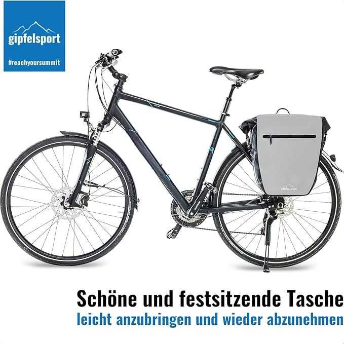 TORBA ROWEROWA wodoszczelna pojemna zwijana z uchwytem