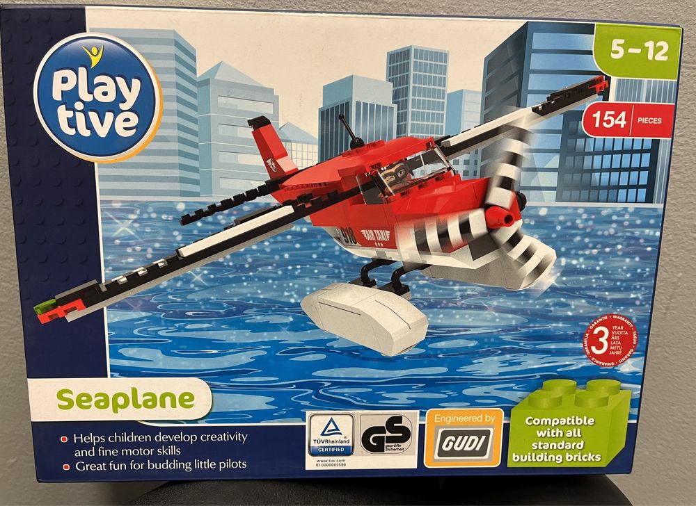 Klocki Play Tive Seaplane Samolot 154 czesci Nowy zestaw !!!