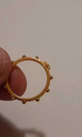 Różaniec na palec - złoty-metalowy-nowy-włoski rozm. 17,19,21mm UNISEX