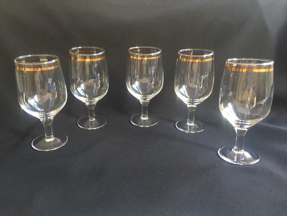 PRL lampki do wina złoty pasek