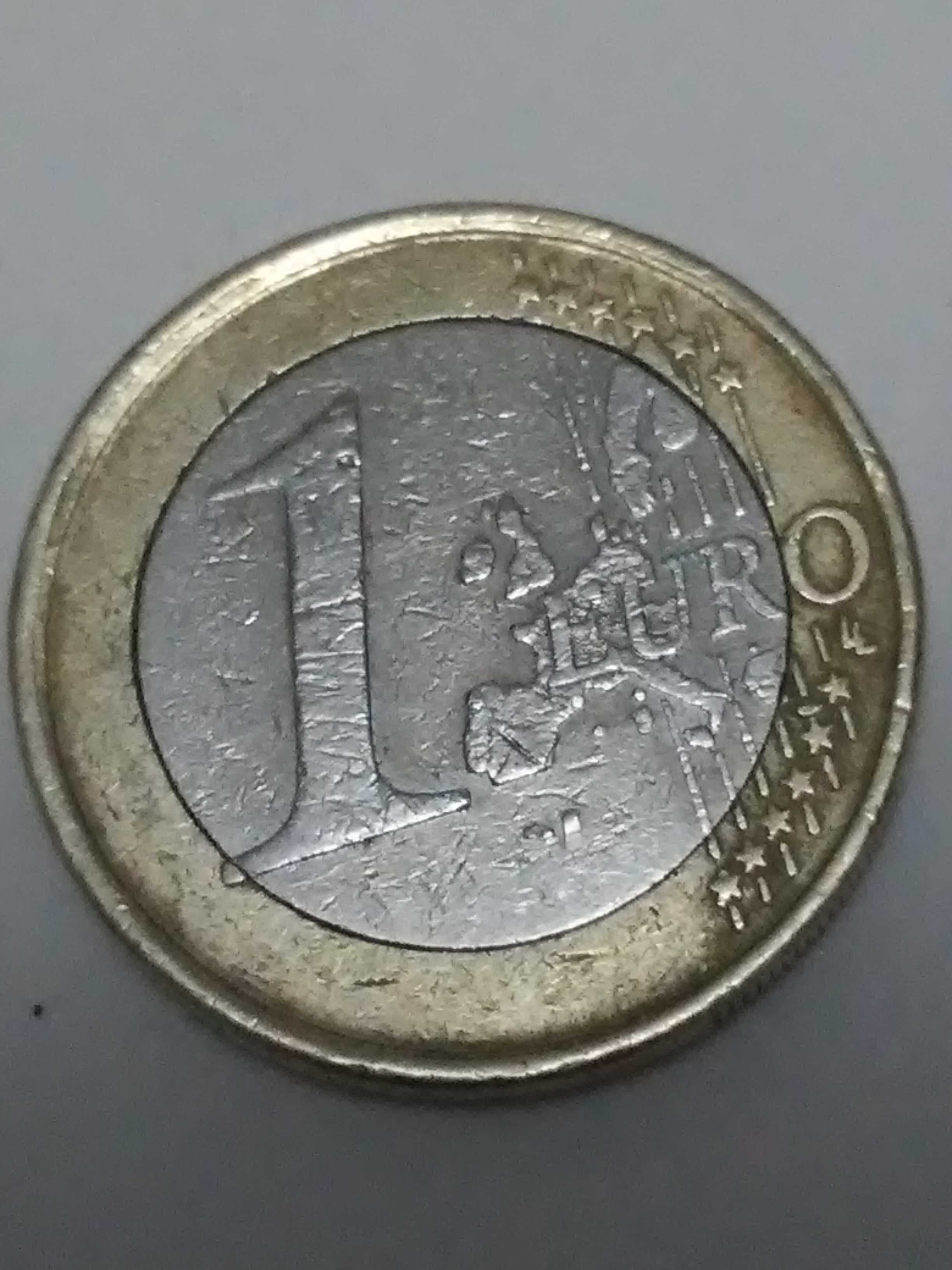 Moeda de 1 euro com defeito